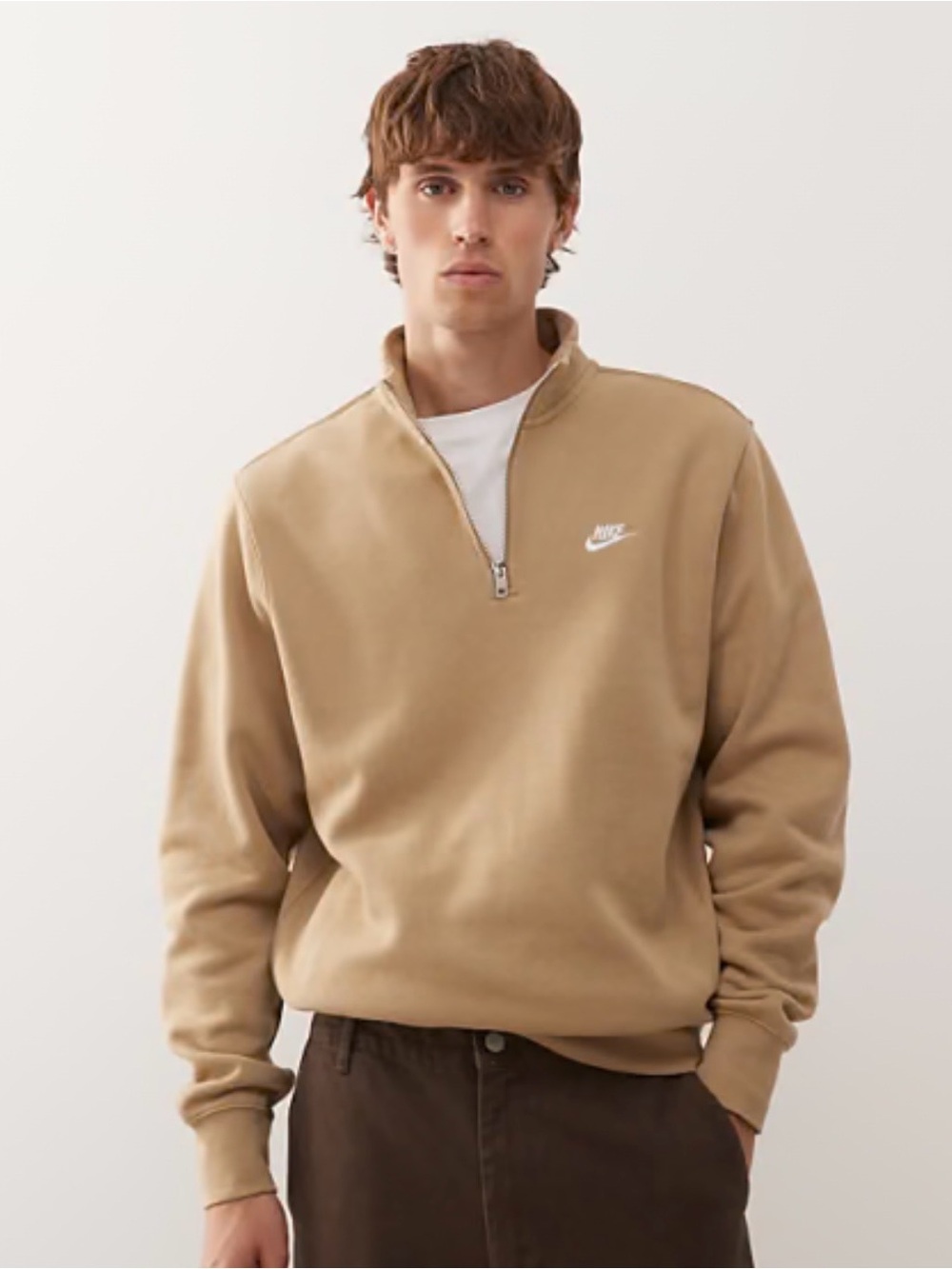 NWT Nike Men’s Quarter-Zip Sweatshirt in Tan